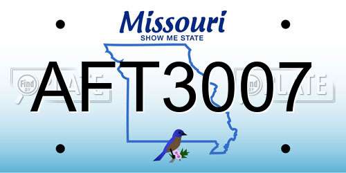 AFT3007 Missouri License Plate