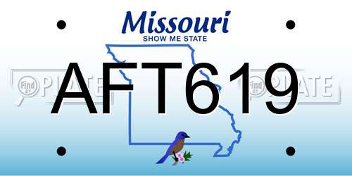 AFT619 Missouri License Plate