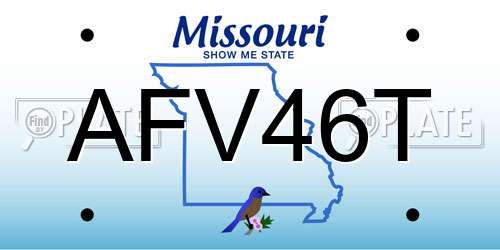 AFV46T Missouri License Plate