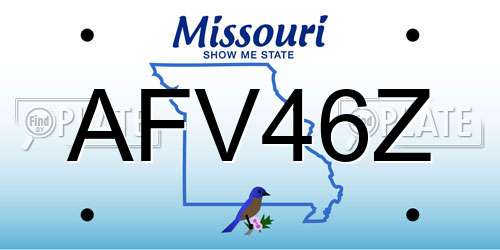 AFV46Z Missouri License Plate