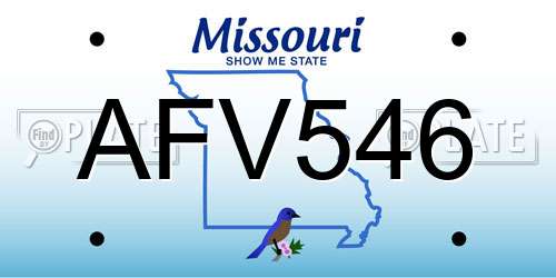 AFV546 Missouri License Plate