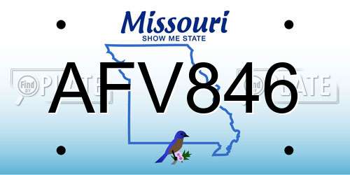 AFV846 Missouri License Plate