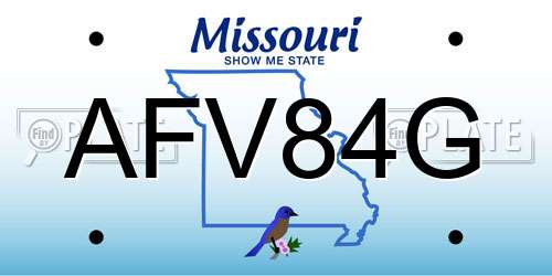 AFV84G Missouri License Plate