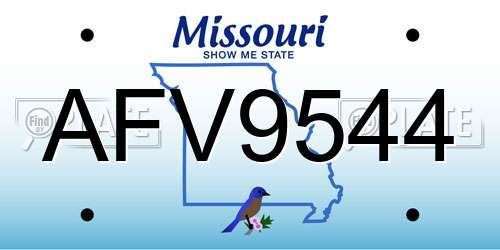 AFV9544 Missouri License Plate