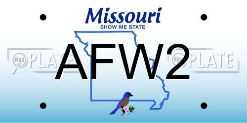 AFW2 Missouri License Plate