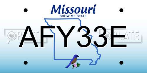 AFY33E Missouri License Plate