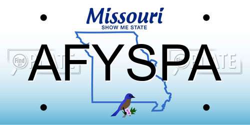 AFYSPA Missouri License Plate