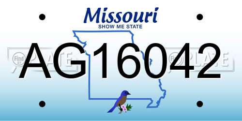 AG16042 Missouri License Plate