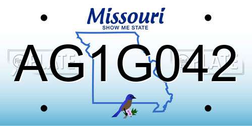 AG1G042 Missouri License Plate