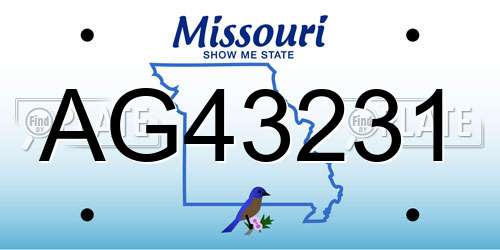 AG43231 Missouri License Plate
