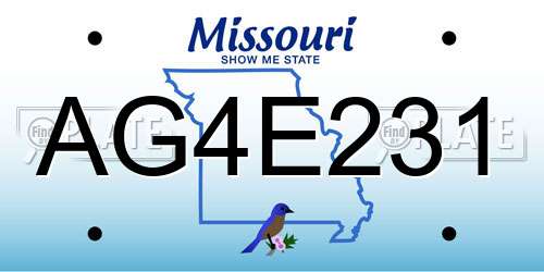 AG4E231 Missouri License Plate