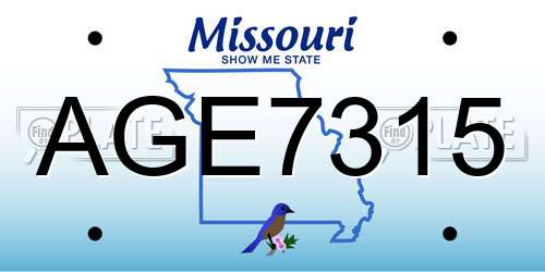 AGE7315 Missouri License Plate