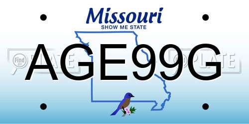 AGE99G Missouri License Plate