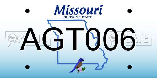 AGT006 Missouri License Plate