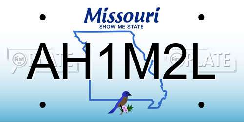 AH1M2L Missouri License Plate