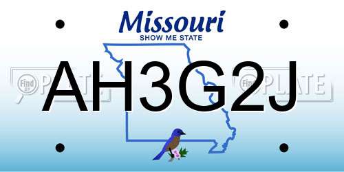 AH3G2J Missouri License Plate