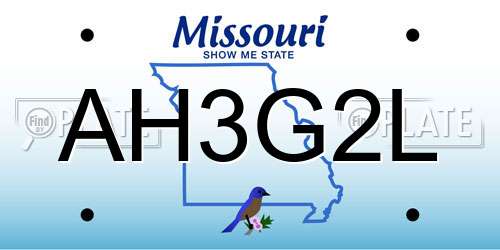 AH3G2L Missouri License Plate