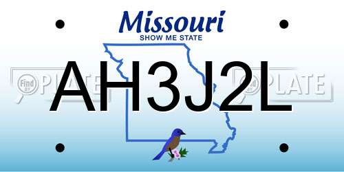 AH3J2L Missouri License Plate