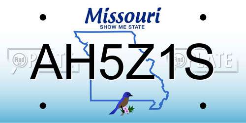 AH5Z1S Missouri License Plate