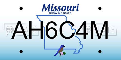 AH6C4M Missouri License Plate