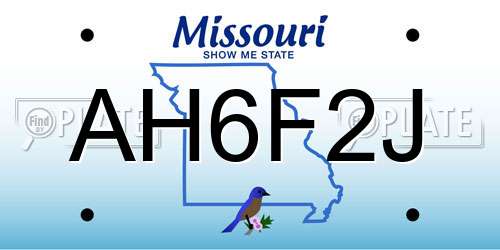 AH6F2J Missouri License Plate