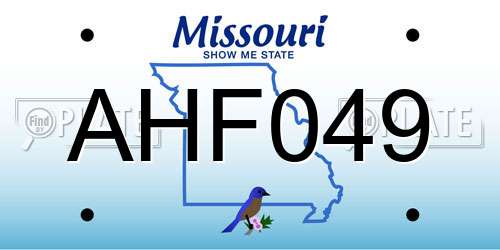 AHF049 Missouri License Plate