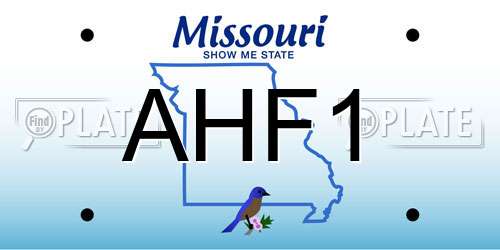 AHF1 Missouri License Plate