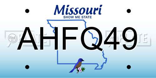 AHFQ49 Missouri License Plate