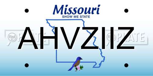 AHVZIIZ Missouri License Plate