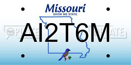 AI2T6M Missouri License Plate