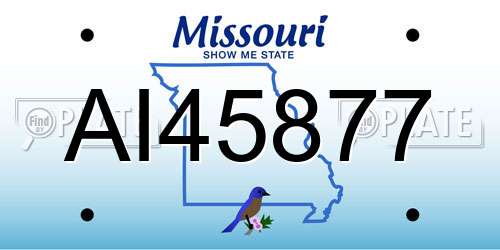 AI45877 Missouri License Plate