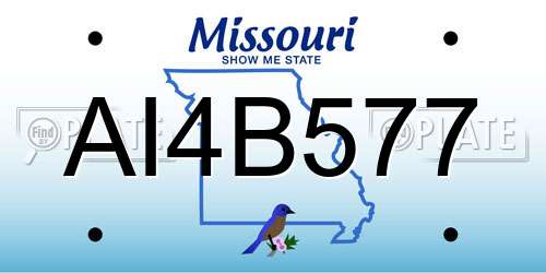 AI4B577 Missouri License Plate