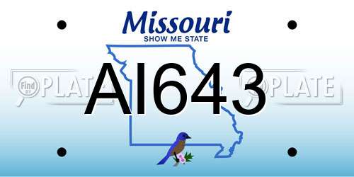 AI643 Missouri License Plate