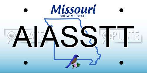 AIASSTT Missouri License Plate
