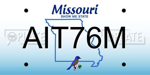 AIT76M Missouri License Plate