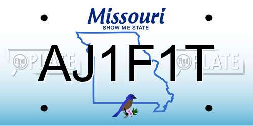 AJ1F1T Missouri License Plate