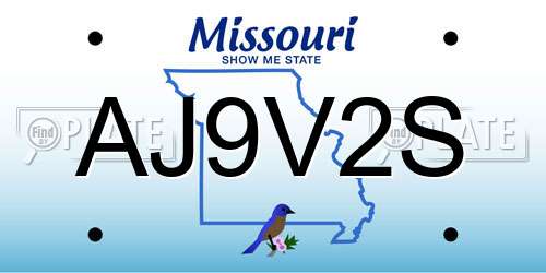 AJ9V2S Missouri License Plate