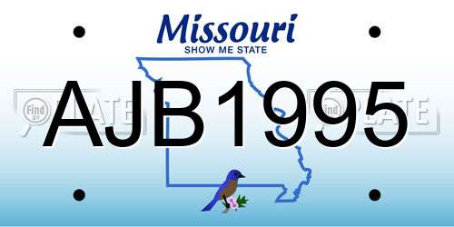 AJB1995 Missouri License Plate