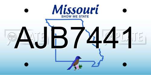 AJB7441 Missouri License Plate