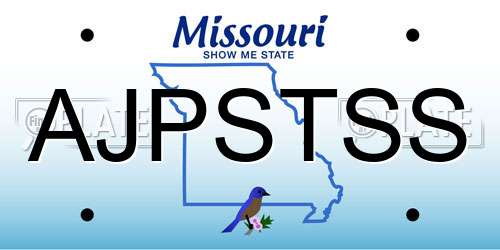 AJPSTSS Missouri License Plate