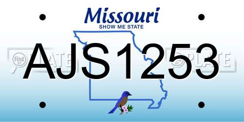 AJS1253 Missouri License Plate