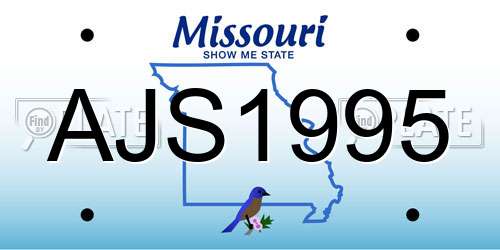 AJS1995 Missouri License Plate