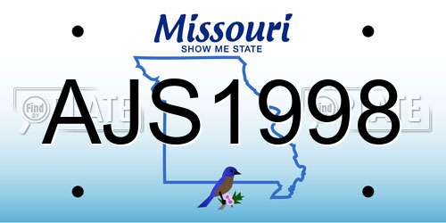 AJS1998 Missouri License Plate