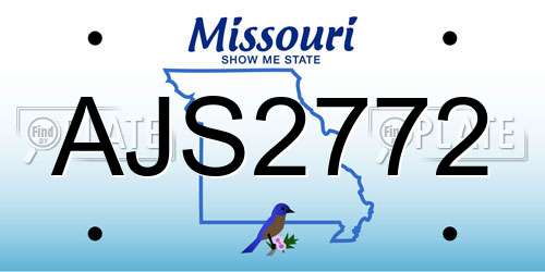 AJS2772 Missouri License Plate