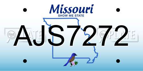 AJS7272 Missouri License Plate