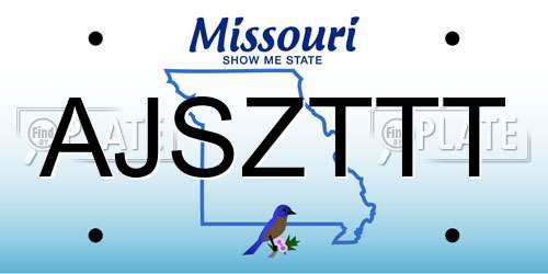 AJSZTTT Missouri License Plate