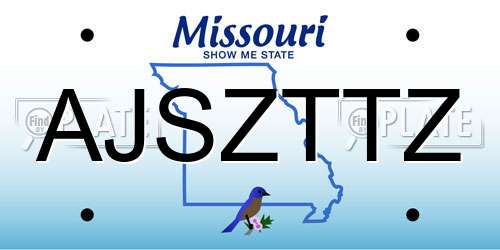 AJSZTTZ Missouri License Plate