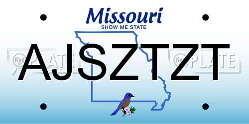 AJSZTZT Missouri License Plate