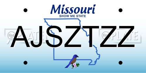 AJSZTZZ Missouri License Plate