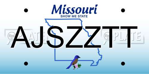 AJSZZTT Missouri License Plate